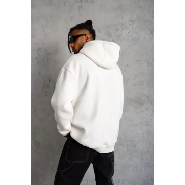 3 İplik Kapşonlu Sweatshirt hoodie - Beyaz