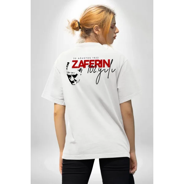 30 Ağustos Unisex Baskılı T-shirt - Beyaz