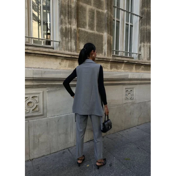 330 Gr Poly Viscose Astarli Yirtmaçli Uzun Yelek