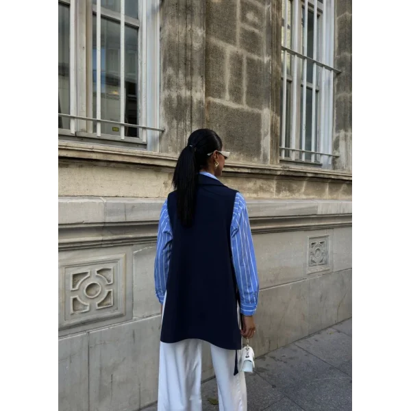 330 Gr Poly Viscose Astarli Yirtmaçli Uzun Yelek