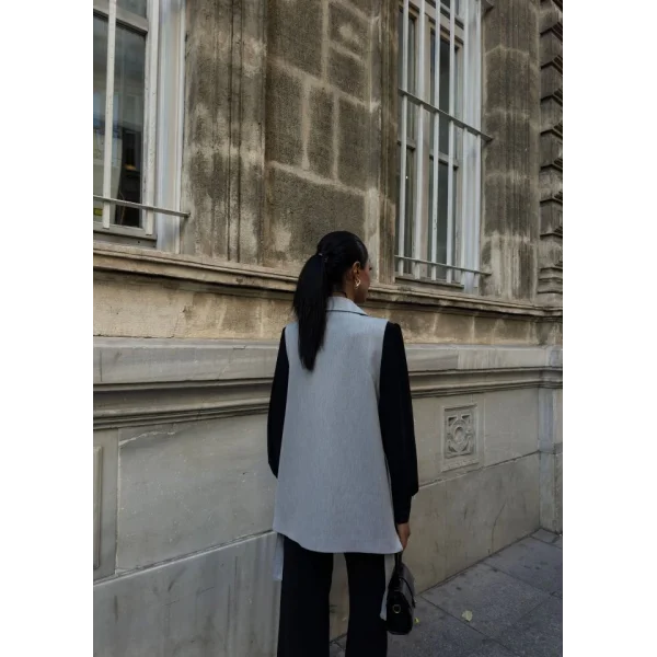 330 Gr Poly Viscose Astarli Yirtmaçli Uzun Yelek