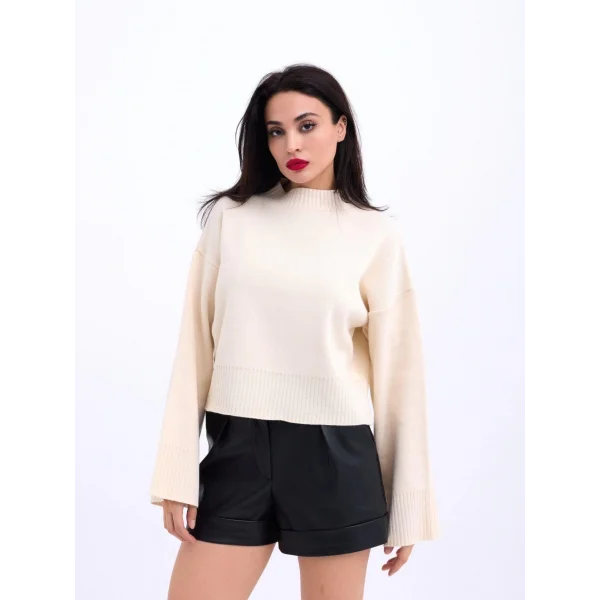 3628 KOL GENİŞ KAZAK-KREM