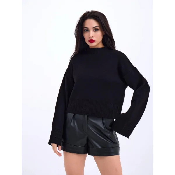 3628 KOL GENİŞ KAZAK-SİYAH