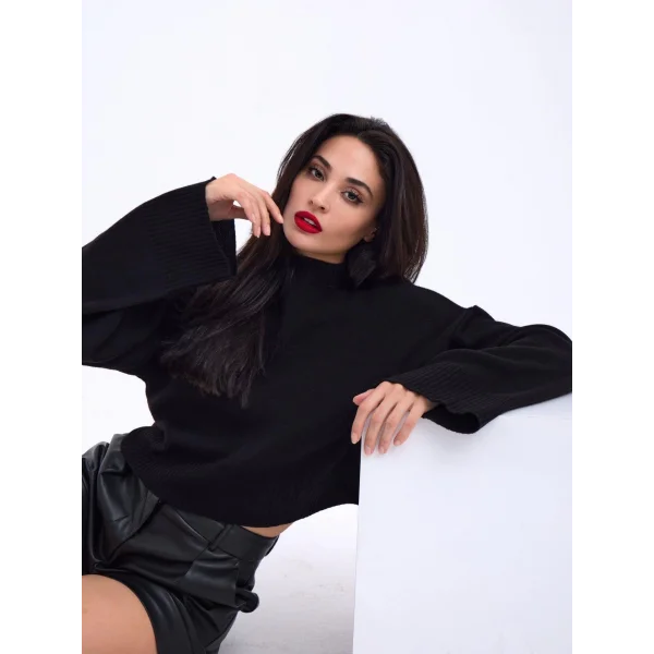 3628 KOL GENİŞ KAZAK-SİYAH