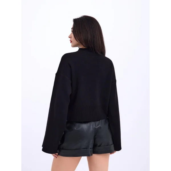 3628 KOL GENİŞ KAZAK-SİYAH