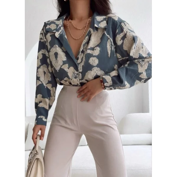 3900 Oversize Uzun Basic Gömlek  V. Antrasit