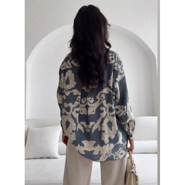 3900 Oversize Uzun Basic Gömlek  V. Antrasit