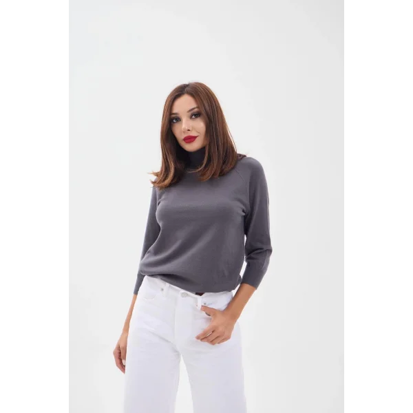 4212 TRİKO FAKİR KOL BALIKÇI KAZAK-ANTRASİT