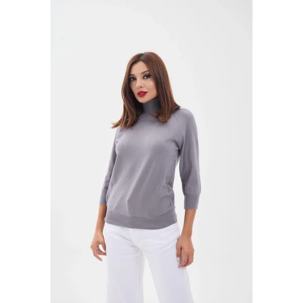 4212 TRİKO FAKİR KOL BALIKÇI KAZAK-GRİ