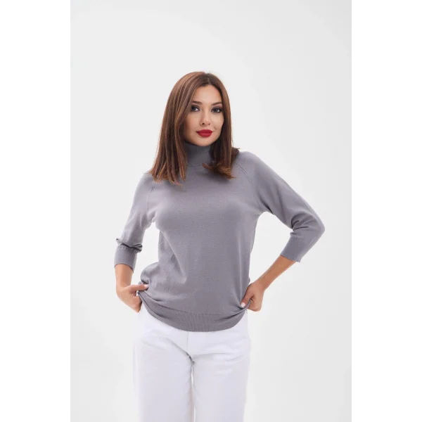 4212 TRİKO FAKİR KOL BALIKÇI KAZAK-GRİ