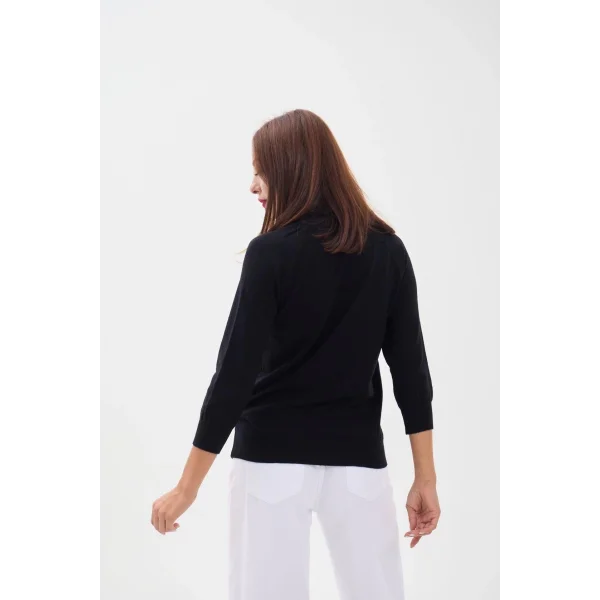 4212 TRİKO FAKİR KOL BALIKÇI KAZAK-SİYAH