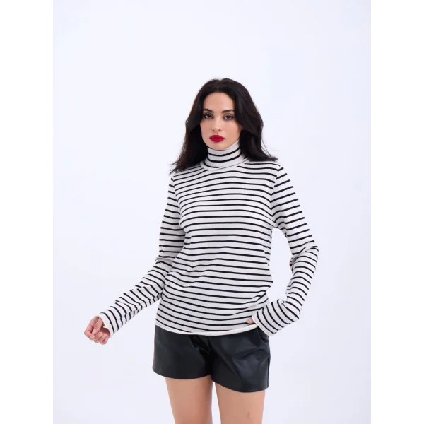 4213 TRİKO ÇİZGİLİ BALIKÇI SALAŞ-EKRU-SİYAH