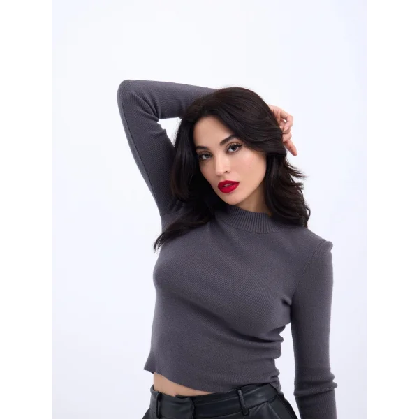 42201 TRİKO BASİC KAZAK-ANTRASİT