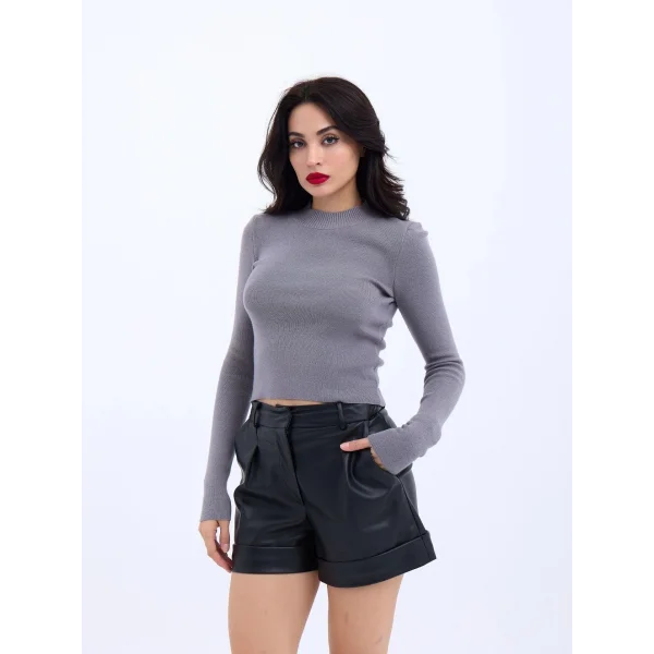 42201 TRİKO BASİC KAZAK-GRİ