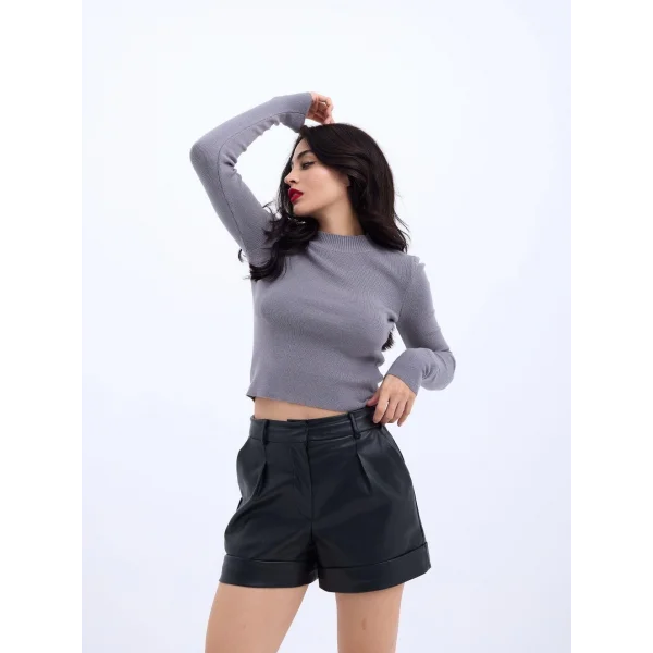 42201 TRİKO BASİC KAZAK-GRİ