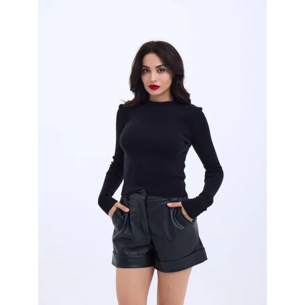 42201 TRİKO BASİC KAZAK-SİYAH