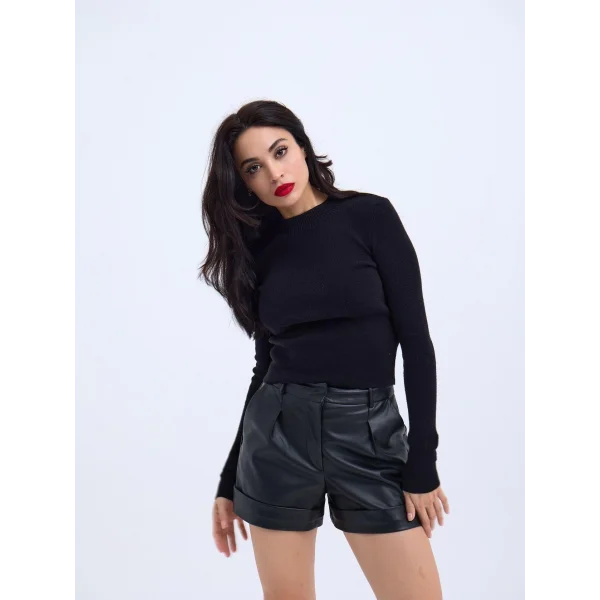 42201 TRİKO BASİC KAZAK-SİYAH