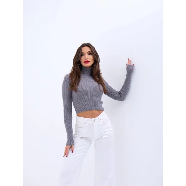 42231 TRİKO BALIKÇI KAZAK-GRİ