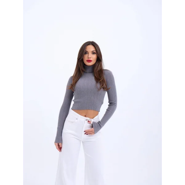 42231 TRİKO BALIKÇI KAZAK-GRİ