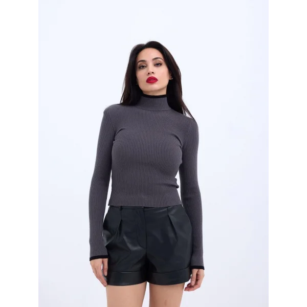 42251 TRİKO BALIKÇI FİTİLLİ KAZAK-ANTRASİT-SİYAH