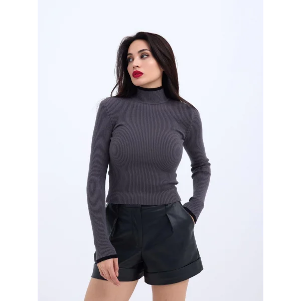 42251 TRİKO BALIKÇI FİTİLLİ KAZAK-ANTRASİT-SİYAH