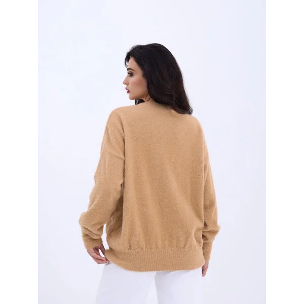 42331 TRİKO SIFIR YAKA SALAŞ KAZAK-VİZON