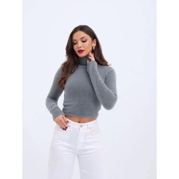 42461 TRİKO SİMLİ BALIKÇI KAZAK-GRİ