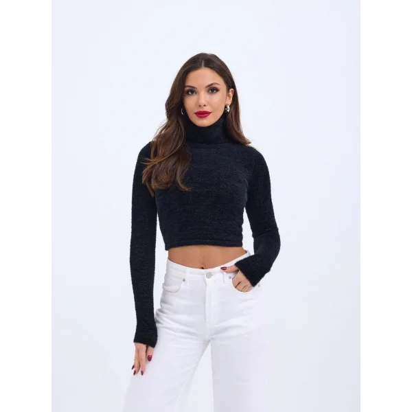 42461 TRİKO SİMLİ BALIKÇI KAZAK-SİYAH