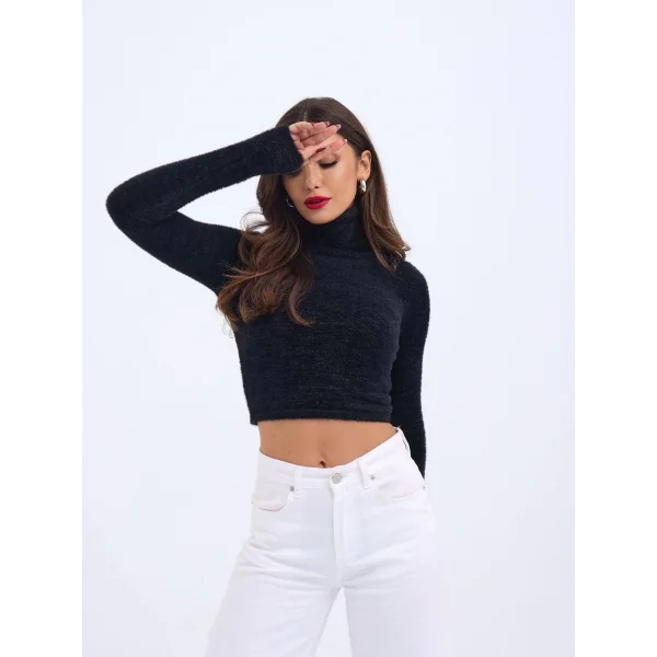 42461 TRİKO SİMLİ BALIKÇI KAZAK-SİYAH