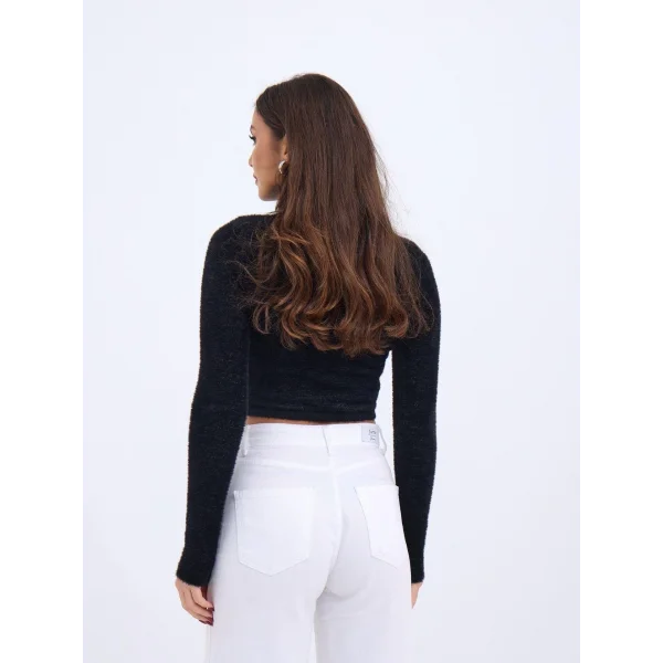 42461 TRİKO SİMLİ BALIKÇI KAZAK-SİYAH