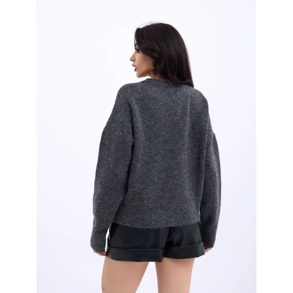 43031 TRİKO YARIM BALIKÇI KISA KAZAK-ANTRASİT