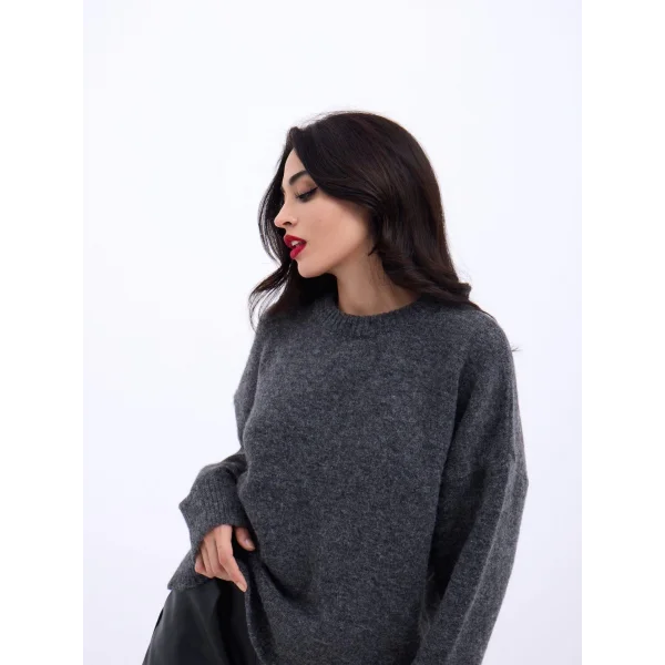 43031 TRİKO YARIM BALIKÇI KISA KAZAK-ANTRASİT