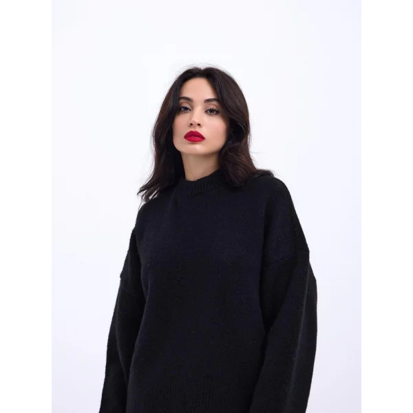 43031 TRİKO YARIM BALIKÇI KISA KAZAK-SİYAH