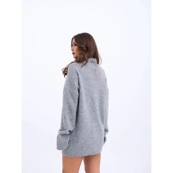 43061 TRİKO YARIM BALIKÇI KAZAK-GRİ