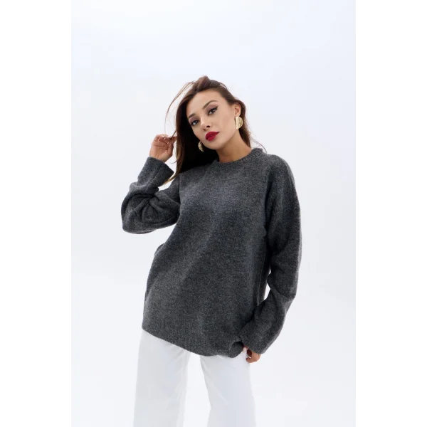 43071 TRİKO SIFIR YAKA SALAŞ KAZAK-ANTRASİT