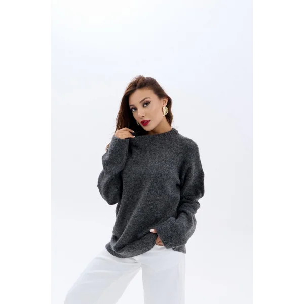 43071 TRİKO SIFIR YAKA SALAŞ KAZAK-ANTRASİT