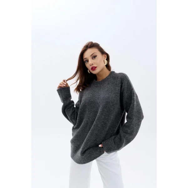 43071 TRİKO SIFIR YAKA SALAŞ KAZAK-ANTRASİT