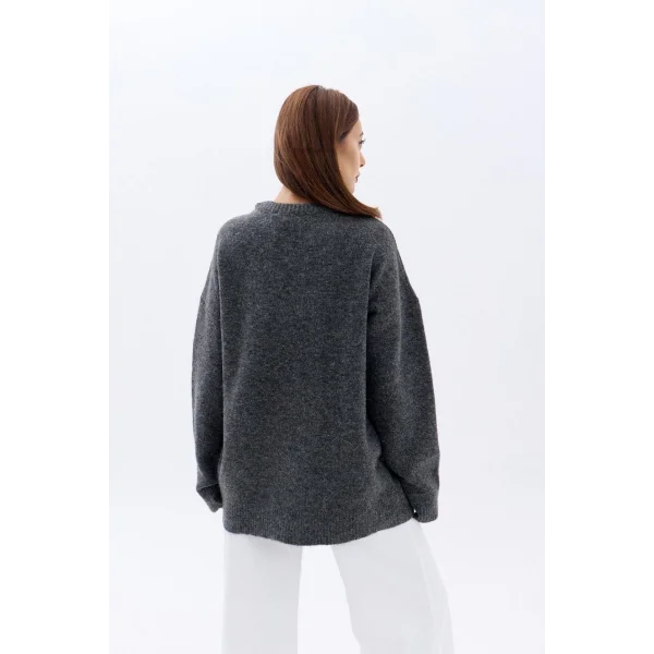 43071 TRİKO SIFIR YAKA SALAŞ KAZAK-ANTRASİT