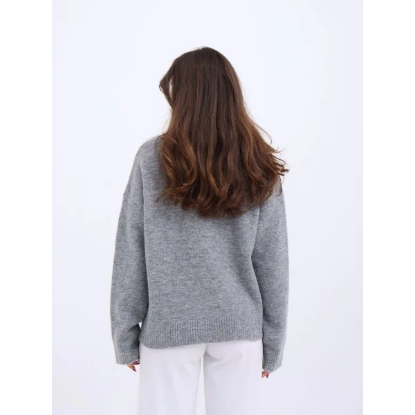 43081 TRİKO YARIM BALIKÇI SALAŞ KAZAK-GRİ