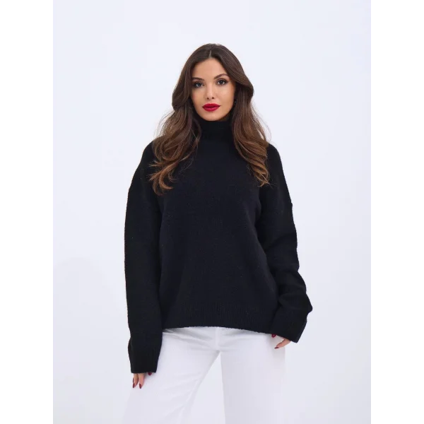 43081 TRİKO YARIM BALIKÇI SALAŞ KAZAK-SİYAH