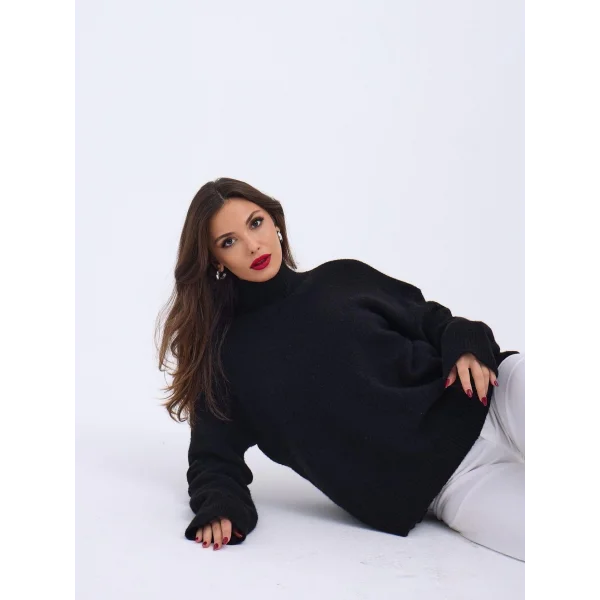 43081 TRİKO YARIM BALIKÇI SALAŞ KAZAK-SİYAH