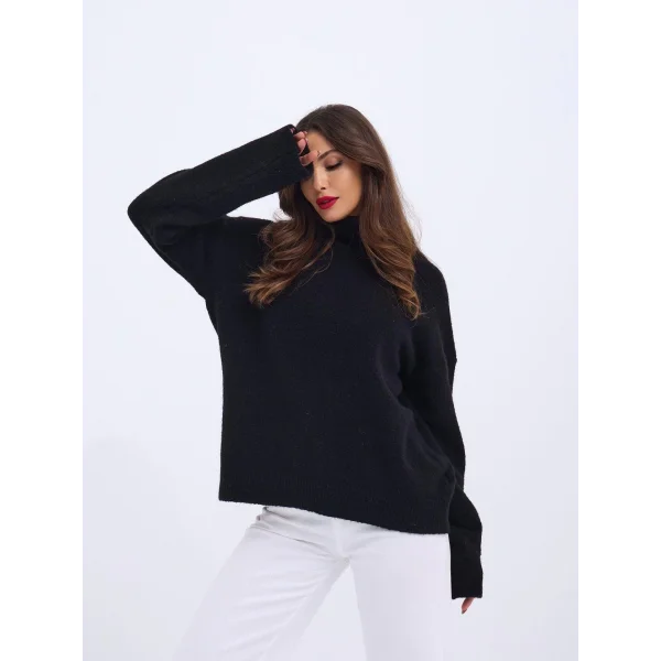 43081 TRİKO YARIM BALIKÇI SALAŞ KAZAK-SİYAH