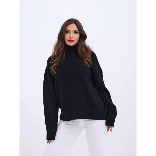 43081 TRİKO YARIM BALIKÇI SALAŞ KAZAK-SİYAH