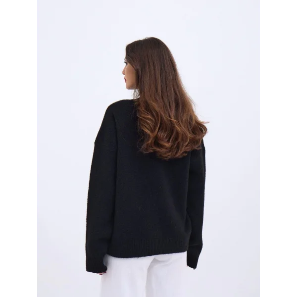 43081 TRİKO YARIM BALIKÇI SALAŞ KAZAK-SİYAH