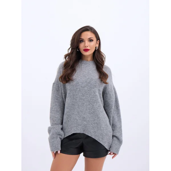 43101 TRİKO ÖNÜ KISA SALAŞ KAZAK-GRİ