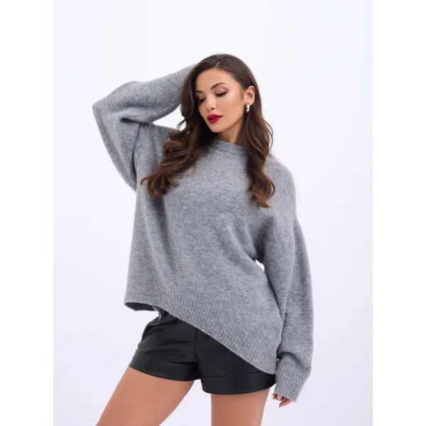 43101 TRİKO ÖNÜ KISA SALAŞ KAZAK-GRİ