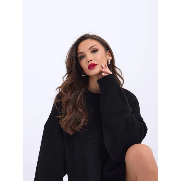 43101 TRİKO ÖNÜ KISA SALAŞ KAZAK-SİYAH