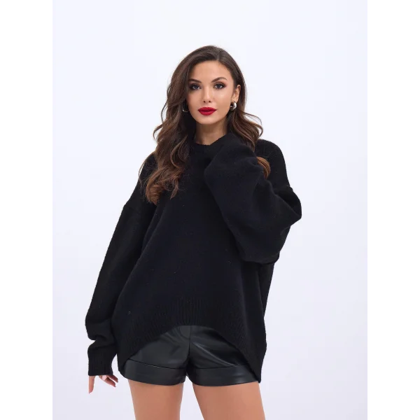 43101 TRİKO ÖNÜ KISA SALAŞ KAZAK-SİYAH