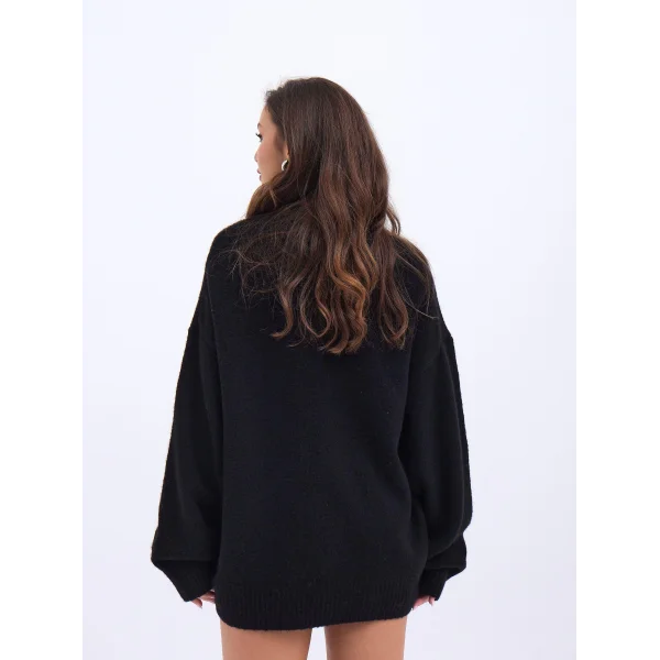 43101 TRİKO ÖNÜ KISA SALAŞ KAZAK-SİYAH