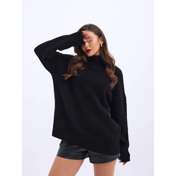 43141 TRİKO YARIM BALIKÇI SALAŞ KAZAK-SİYAH